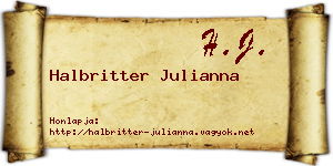 Halbritter Julianna névjegykártya